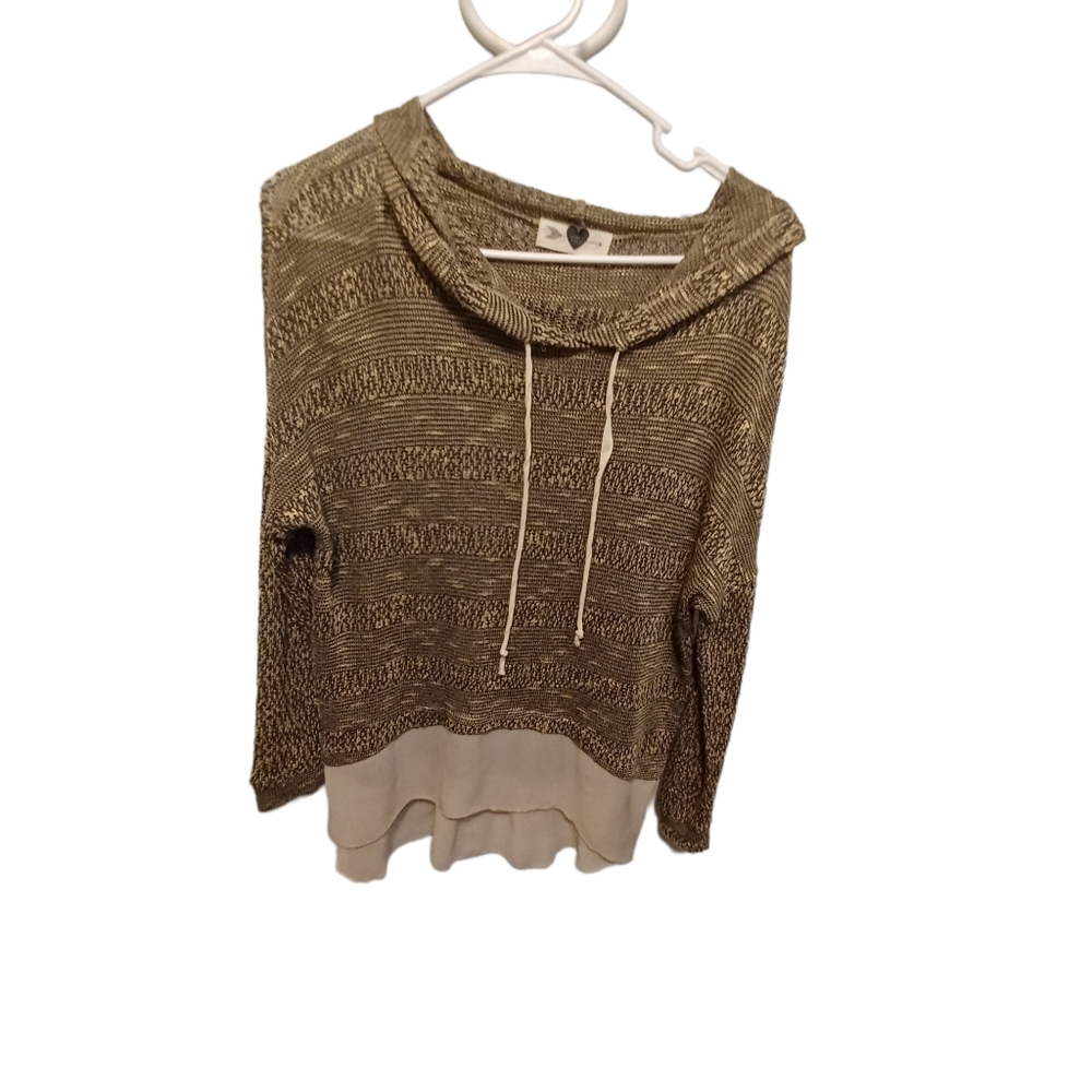 Honey love size large layered knit blouse